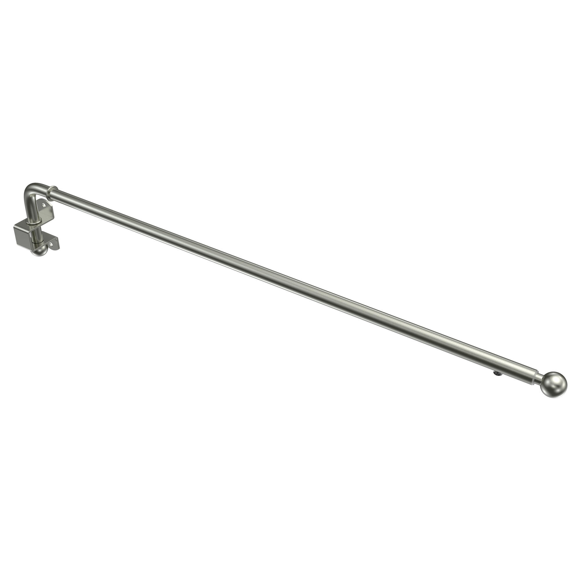 SCHWENKSTANGE/SCHWENKARM-GARDINENSTANGE Cassina 60-100 cm, 13/9 mm Ø, Edelstahl-Optik - Edelstahlfarben, Metall (100cm) - INTERDECO