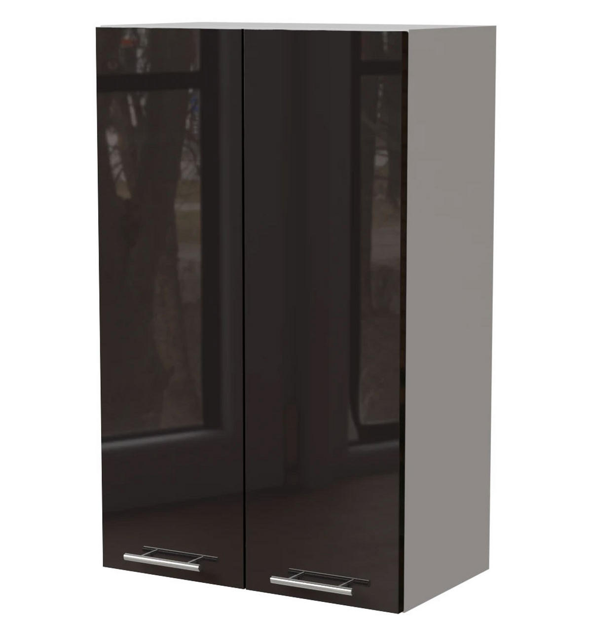 KÜCHENHÄNGESCHRANK Essen W4/60 Schwarz Hochglanz / Weiß Matt 60 / 32,5 / 96cm - Schwarz Hochglanz/Schwarz, Holz/Holzwerkstoff (60/96/32.5cm) - Feldmann-Wohnen