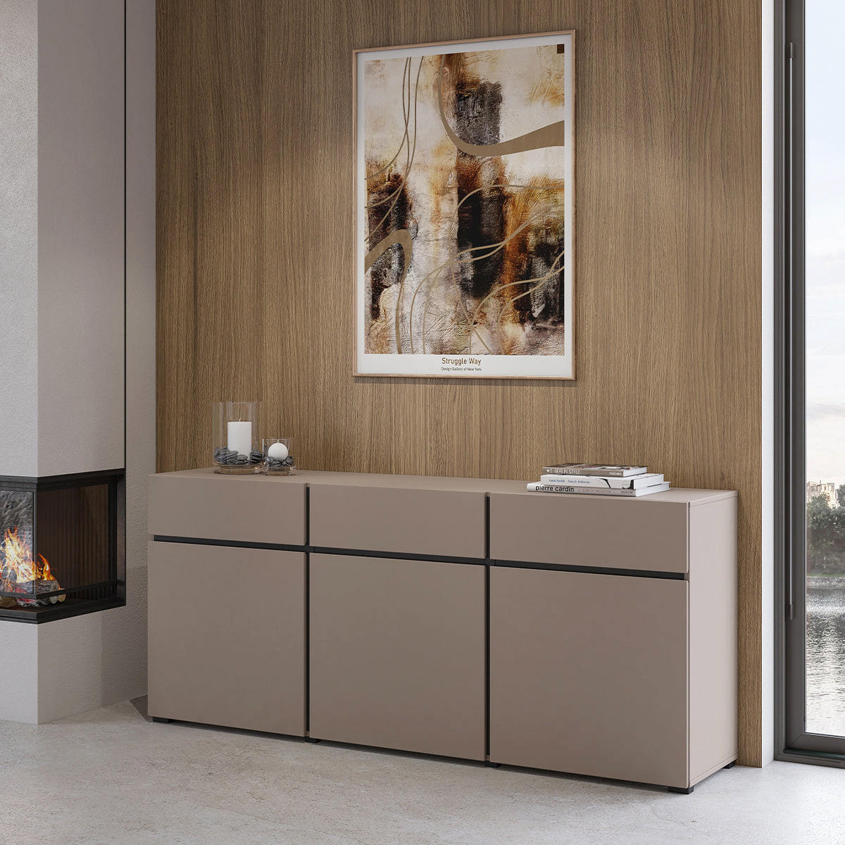 KOMODA Lilia Taupe - taupe, kompozitné drevo (180/78/40cm) - Petits-meubles