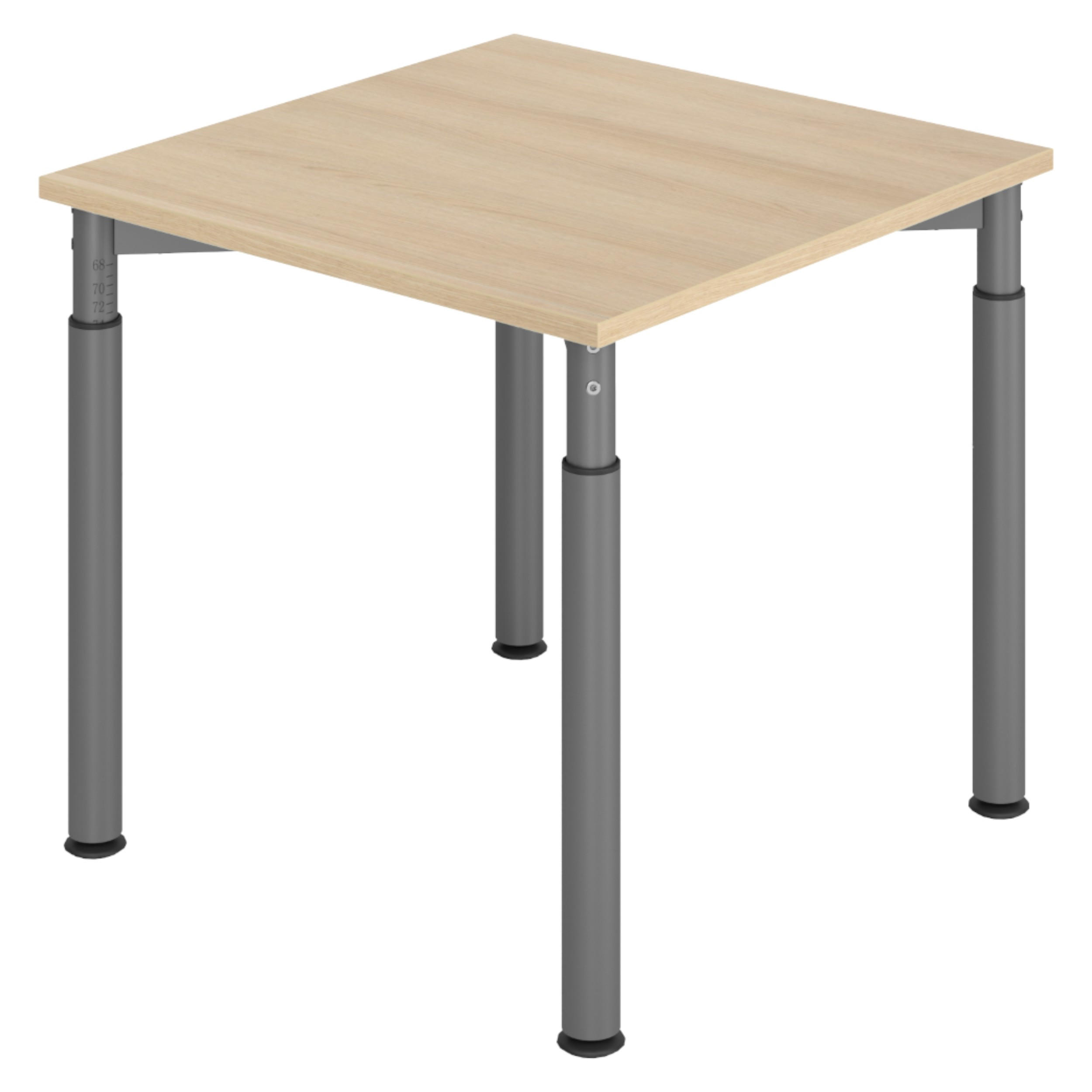 SCHREIBTISCH Serie-Y 80/80/74 cm in Eichefarben/Graphitfarben - Eichefarben/Graphitfarben, Holzwerkstoff (80/80/74cm) - bümö