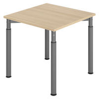 SCHREIBTISCH Serie-Y 80/80/74 cm in Eichefarben/Graphitfarben - Eichefarben/Graphitfarben, Holzwerkstoff (80/80/74cm) - bümö