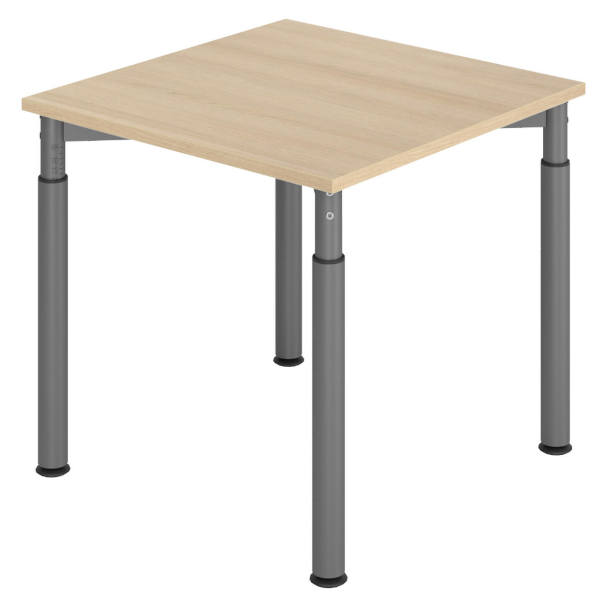SCHREIBTISCH Serie-Y 80/80/74 cm in Eichefarben/Graphitfarben - Eichefarben/Graphitfarben, Holzwerkstoff (80/80/74cm) - bümö