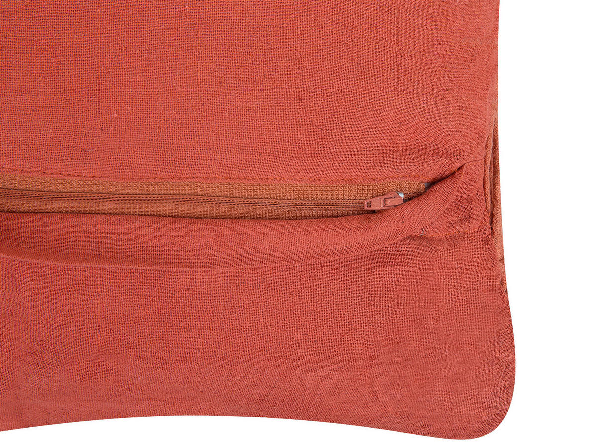 DEKOKISSEN Orange 45/45 cm Akkoy - Orange, Naturmaterialien/Textil (45/45cm) - Beliani