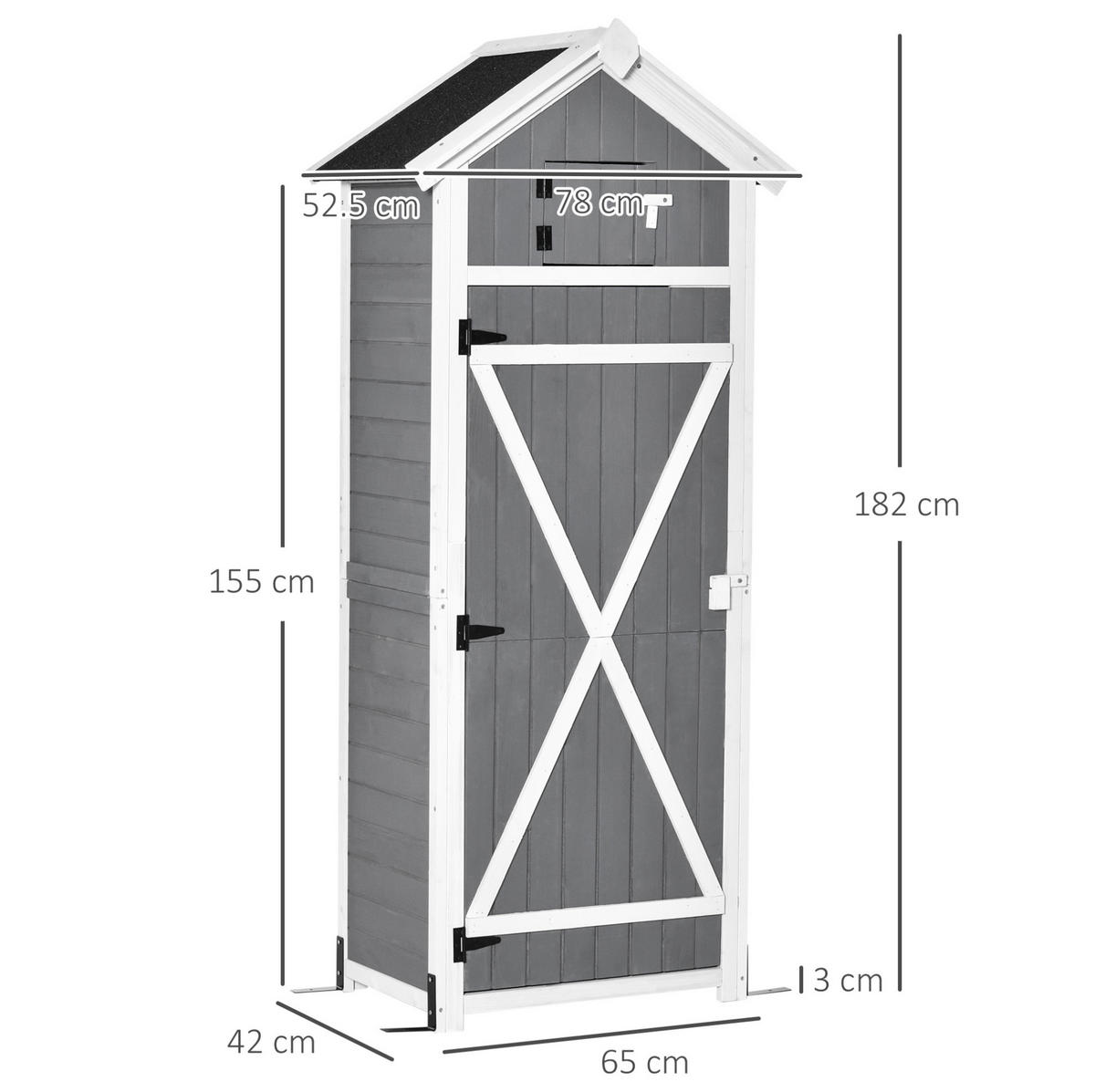 GARTENKOMMODE 78/182/52,5 cm Dunkelgrau aus Holz mit Klapptisch - Dunkelgrau, Holz (52.5/182/78cm) - OKMYHOME
