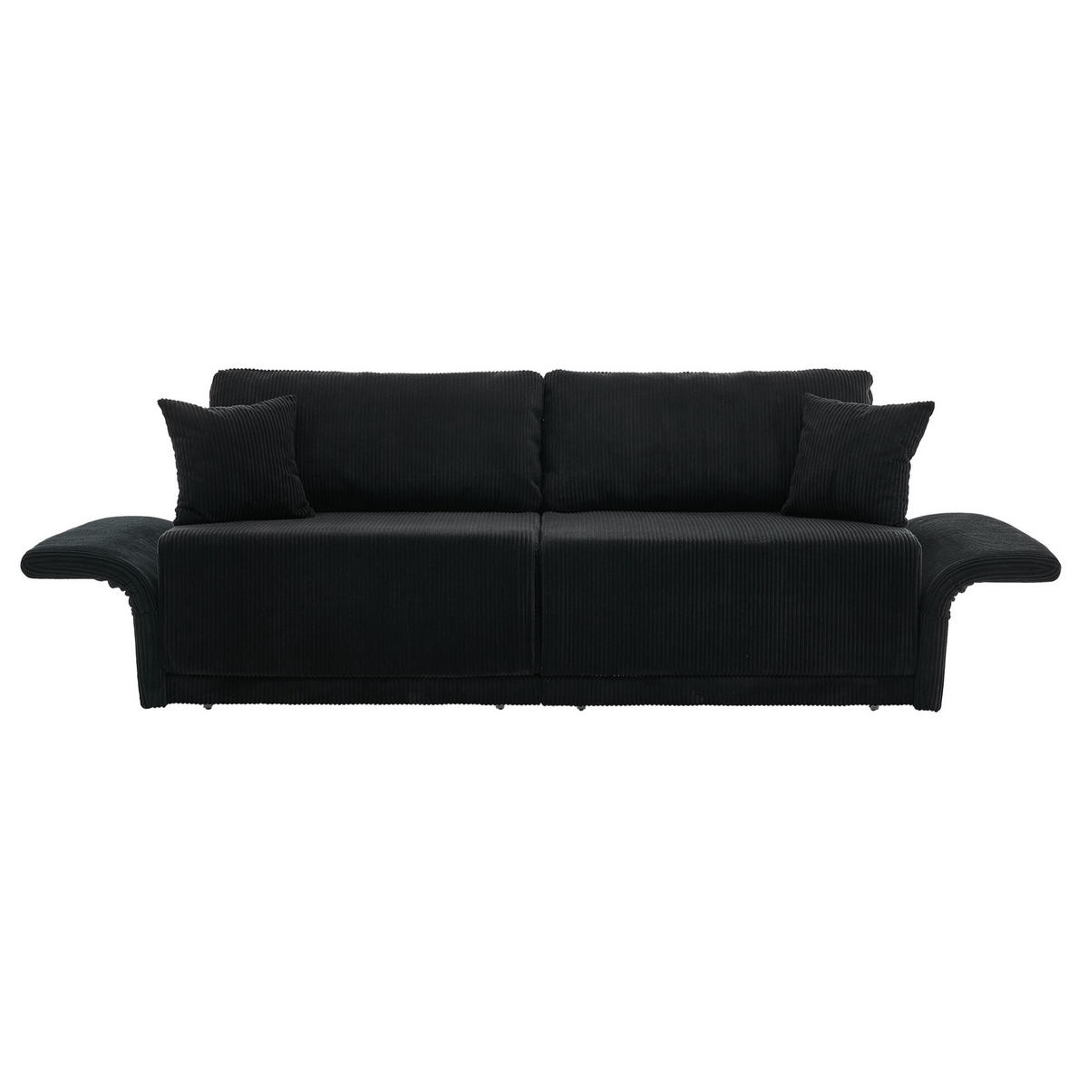 SOFA mit Schlaffunktion 182 cm Schwarz - Schwarz, Metall (182/84/88cm) - Meubliv
