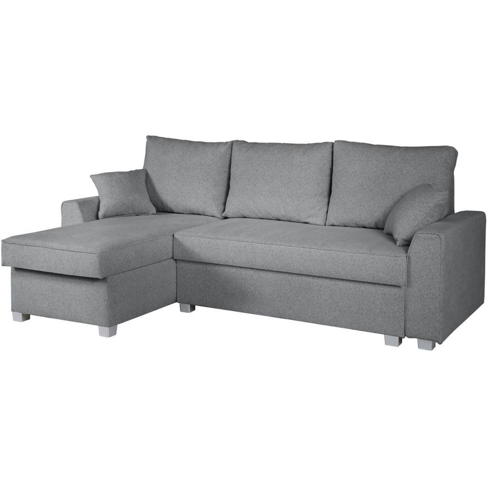 ECKSCHLAFSOFA Teramo grau - Schwarz/Grau, Kunststoff/Textil (235/150cm) - Beautysofa