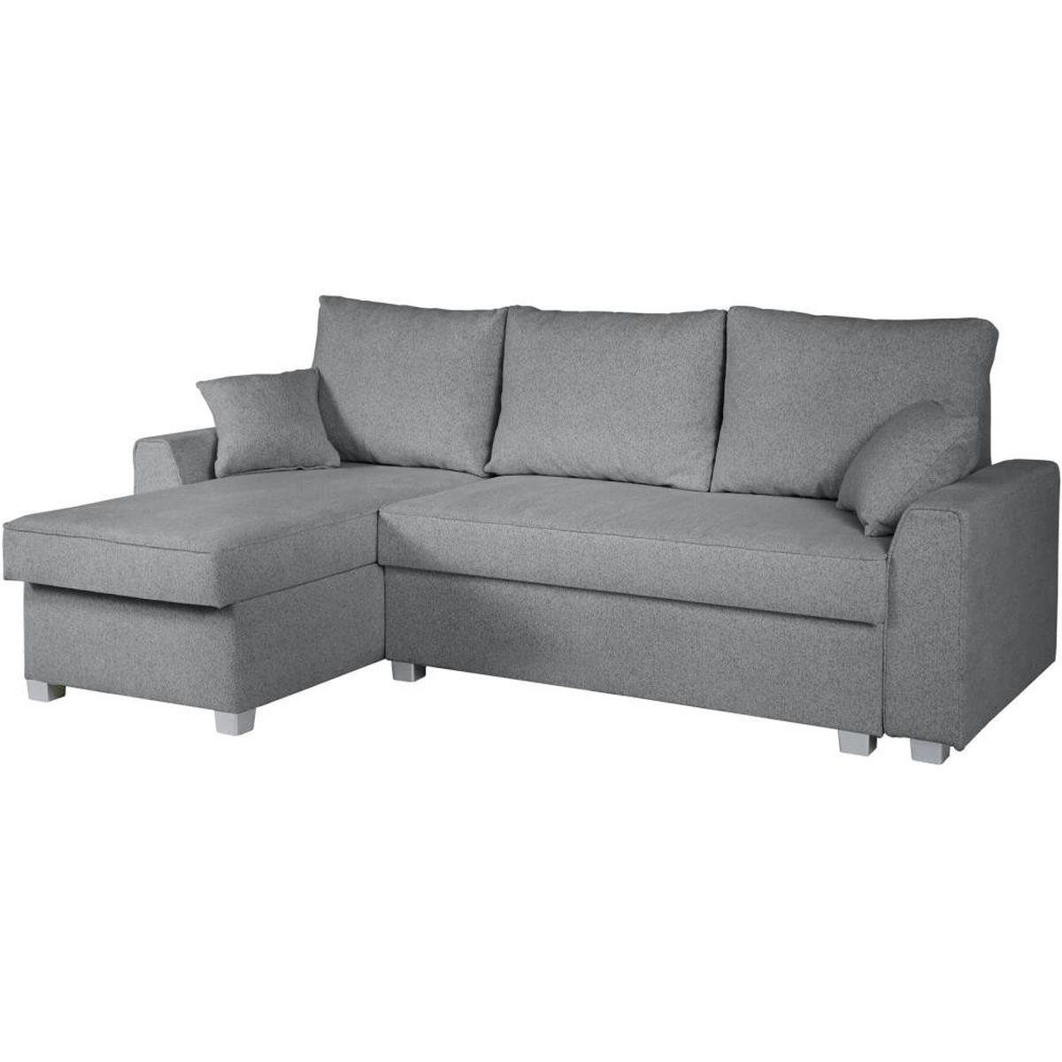 ECKSCHLAFSOFA Teramo grau - Schwarz/Grau, Kunststoff/Textil (235/150cm) - Beautysofa