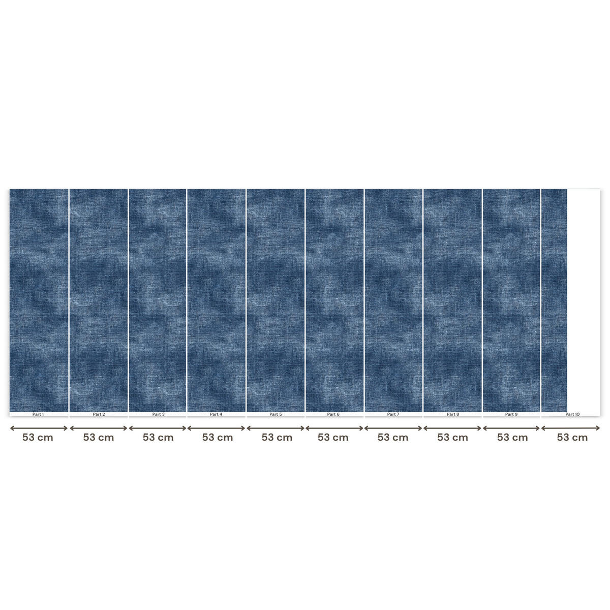 TAPETE - Leinen - Textur - Muster - Denim - Rustikal - 500x200 cm - Blau, Papier (500/200cm) - OnlyWow
