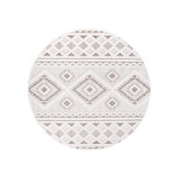 OUTDOOR-TEPPICH Santorini 435 Creme 120x120 cm Rund - Creme, Textil (120/120cm) - carpet city