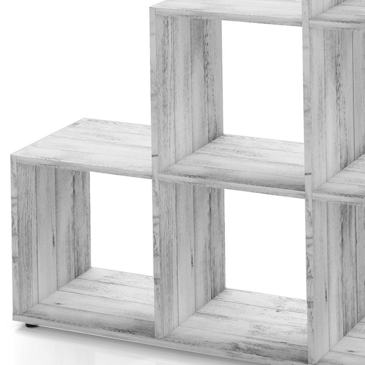 TREPPENREGAL Beton 105 x 107.5 cm - Schieferfarben, Holzwerkstoff (105/107.5/29cm) - Vicco