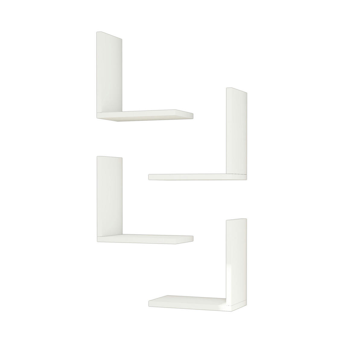 WANDREGAL-SET 4 TLG. Broby - Weiß, Holzwerkstoff (30/30/16cm) - [en.casa]