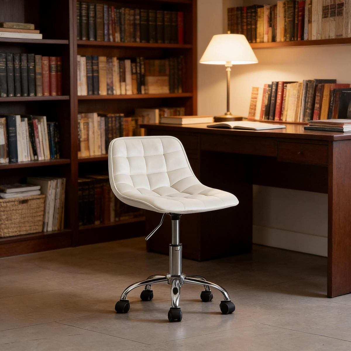 BÜROSTUHL Cremeweiß 43/50/67,5 cm - Creme, Metall (43/67.5/43cm) - PANGIVO
