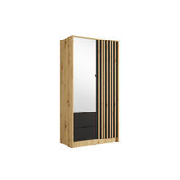 KLEIDERSCHRANK Eiche Artisan, Onyx Schwarz 102/201/55 - Eiche Artisan, Holzwerkstoff (102/201/55cm) - RAUMHIRSCH FURNITURE