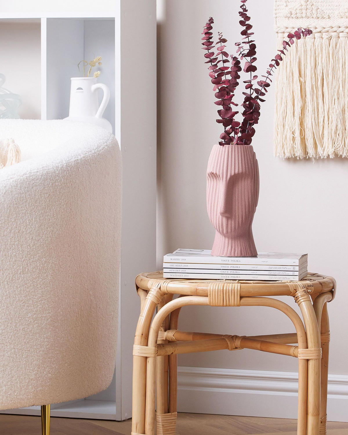 BLUMENVASE Steinzeug rosa Pallini - Rosa, Keramik (24cm) - Beliani