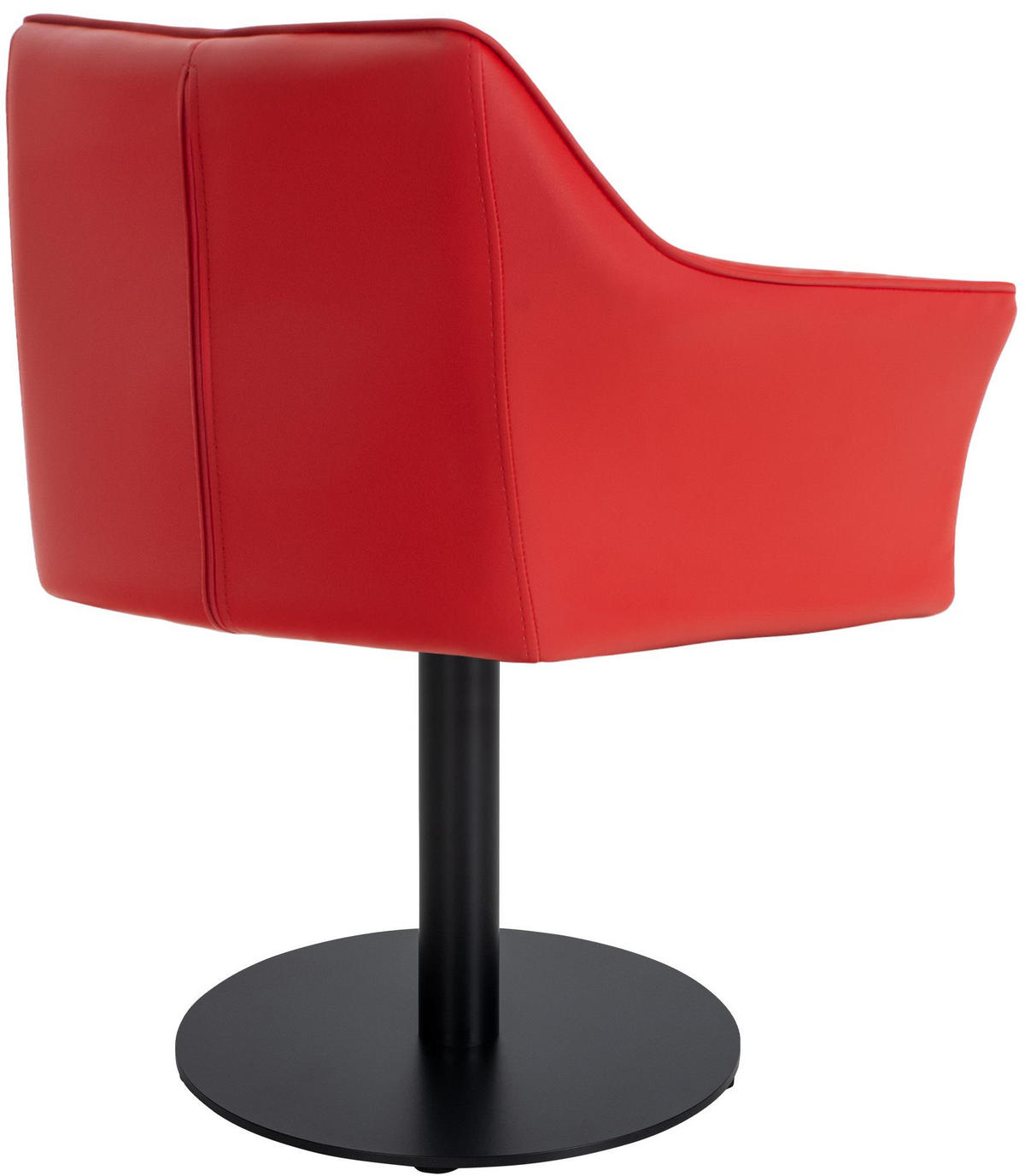 SESSEL Lederlook rot - Rot/Schwarz, Textil/Metall (64/75/48cm) - CLP