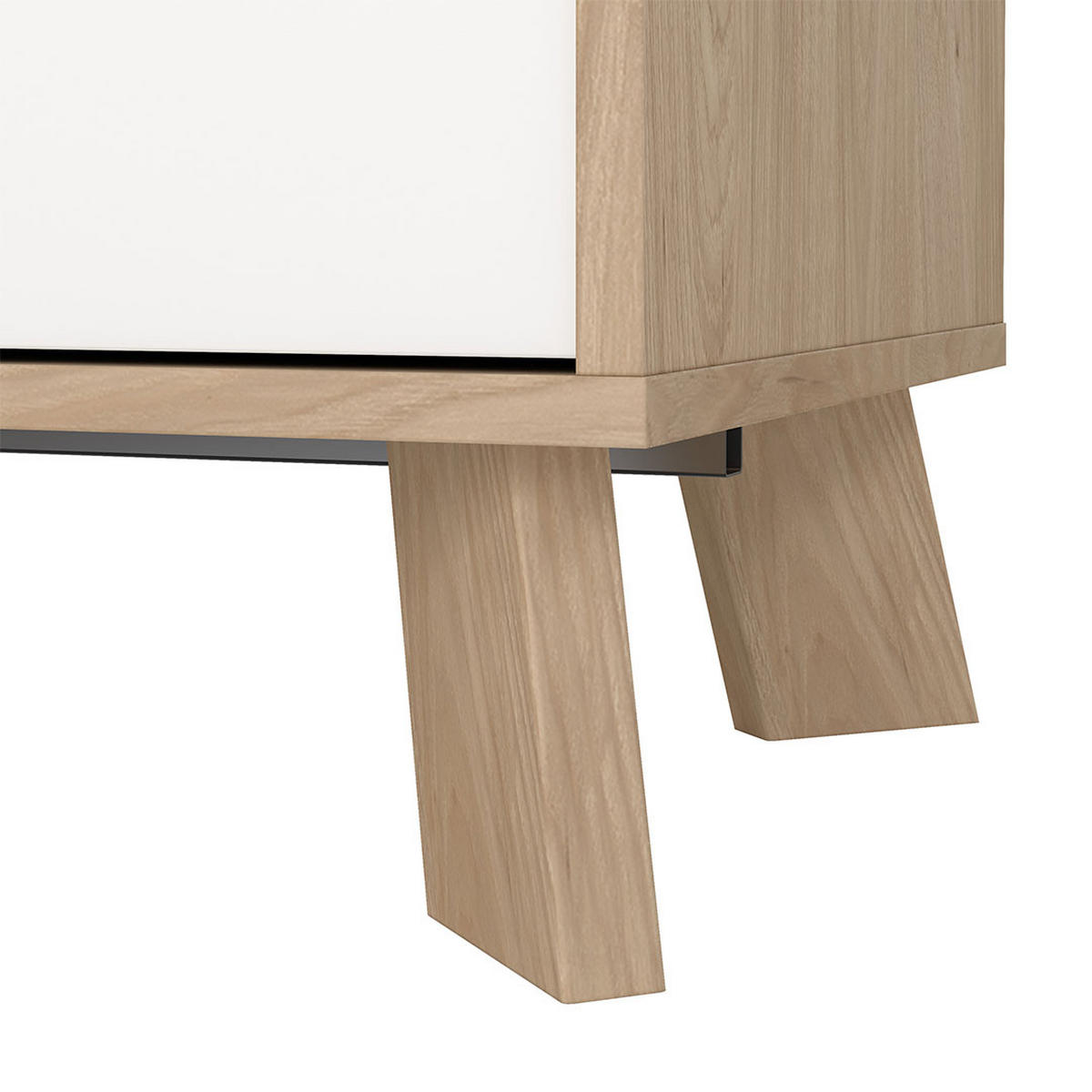 SIDEBOARD, Ikast, Eiche, Holzwerkstoff, 148 x 40 x 73 cm - Weiß, Holzwerkstoff (39.1/73/147.2cm) - Calicosy