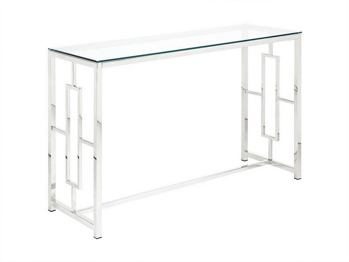 KONSOLENTISCH - 120 cm x 40 cm - Glas - Transparent, Silberfarben - CLOTILDE - Transparent/Silberfarben, Glas (40/120/78cm) - Vente-Unique