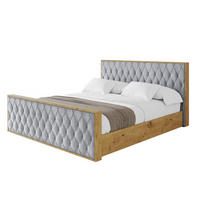 POLSTERBETT mit Bettkasten, Fußteil und Lattenrost, Boxbett ohne Matratze - ENZO5-Z 140x200 Hellgrau - Hellgrau, Holzwerkstoff/Textil (140/200cm) - ALTDECOR