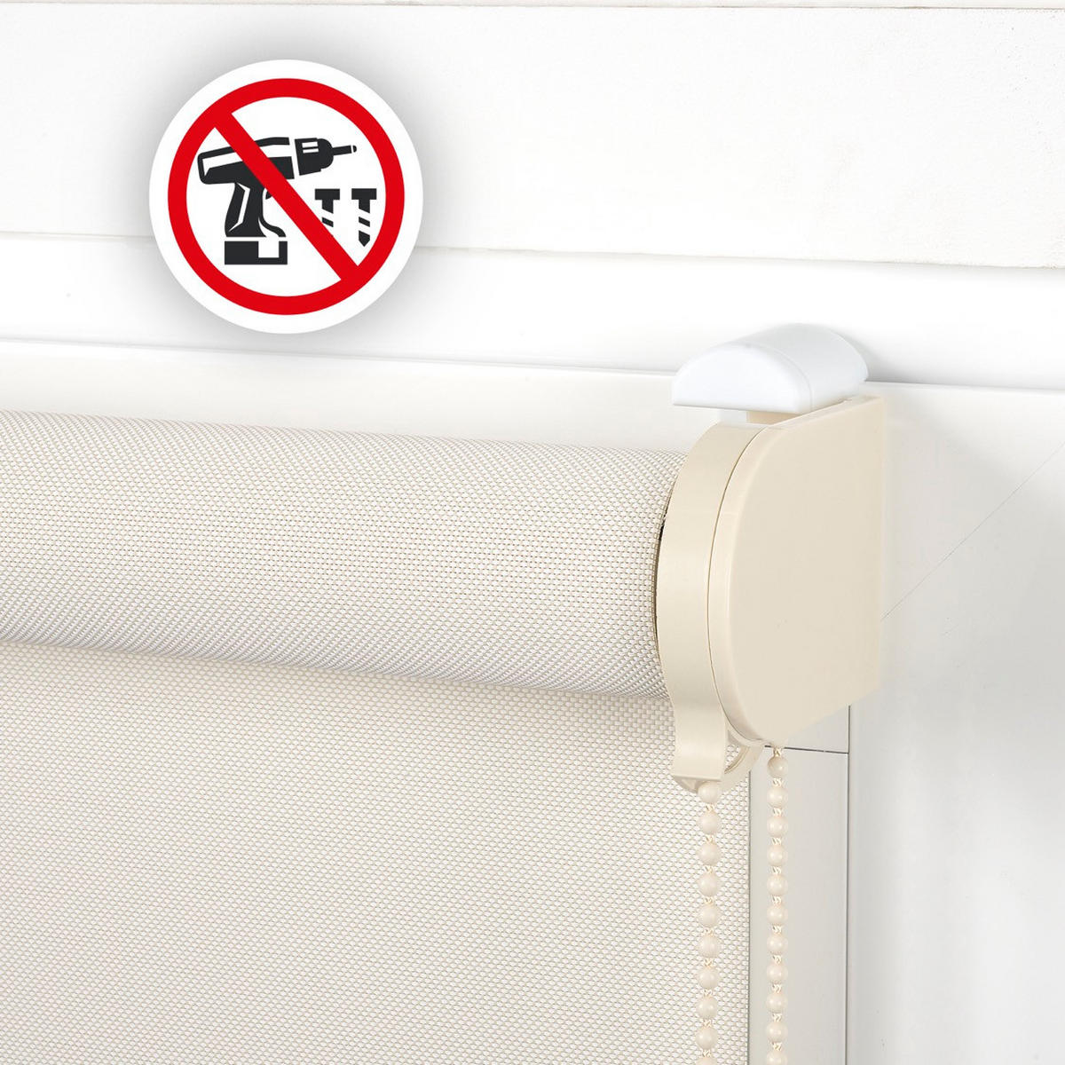 SCREEN-ROLLO Plus Easyfix Leinen 45x180 - Beige, Kunststoff (45/180/1cm) - STORESDECO