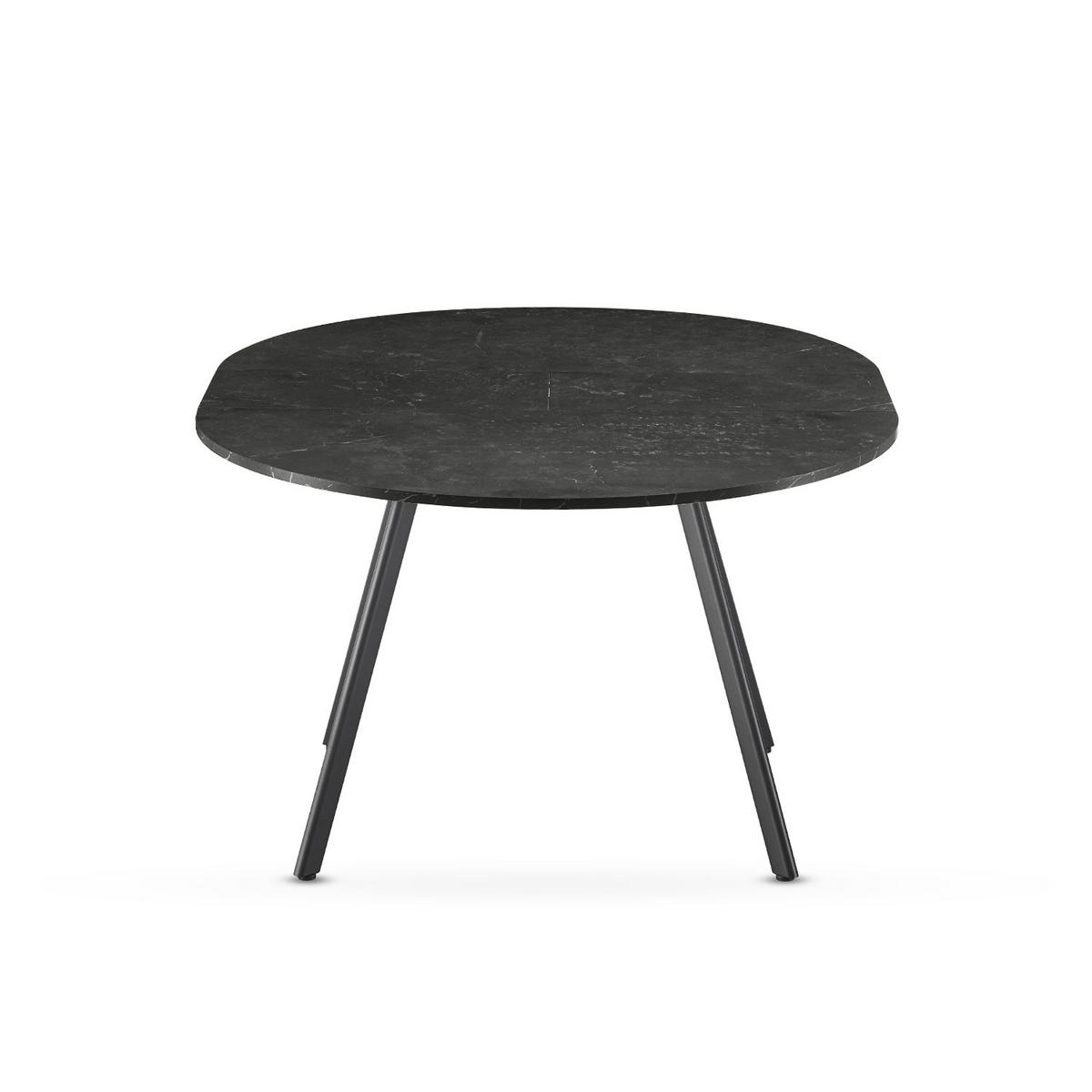 ESSTISCH TILL 120-150/120/76 cm Rund Marmor-Schwarz - Anthrazit/Schwarz, Holzwerkstoff (120/120/76cm) - B&D Home