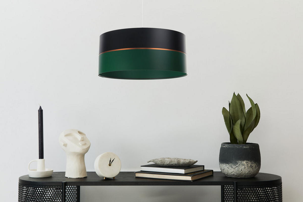 HÄNGELEUCHTE Grün 60/21 cm - Schwarz/Grün, Kunststoff (60/1.1/21cm) - ONZENO