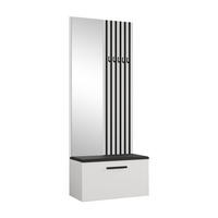 GARDEROBENSCHRANK Rosanno II Weiß 80,6/204/40 cm – Modern, mit Spiegel und Kleiderhaken - Weiß, Holzwerkstoff/Kunststoff (80.7/204/40cm) - AX Living