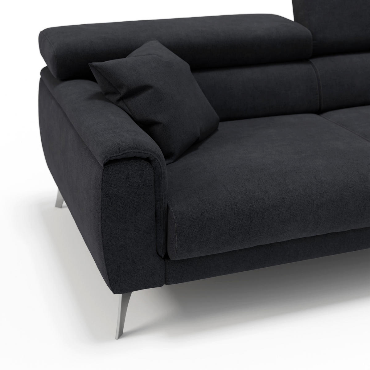 LINEARSOFA Caravaggio - Schwarz, Textil (169/73/102cm) - Divani.store