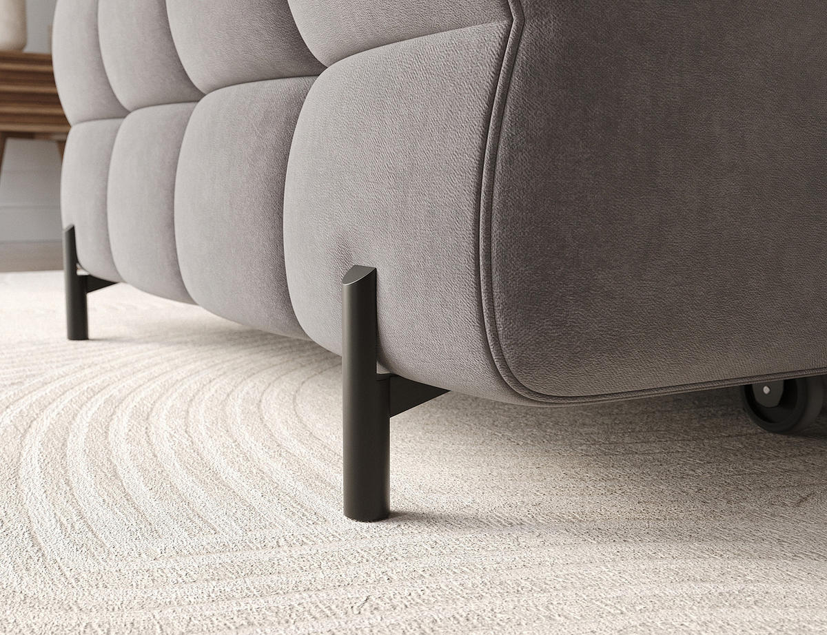 ECKSOFA Neviro R - Grau (Aura 04) - Grau, Holzwerkstoff (285/181cm) - Möblo