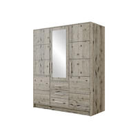 DREHTÜRENSCHRANK Bali D3 - Silberfarben/Naturfarben, Holzwerkstoff/Kunststoff (58/200/147cm) - MIRJAN24