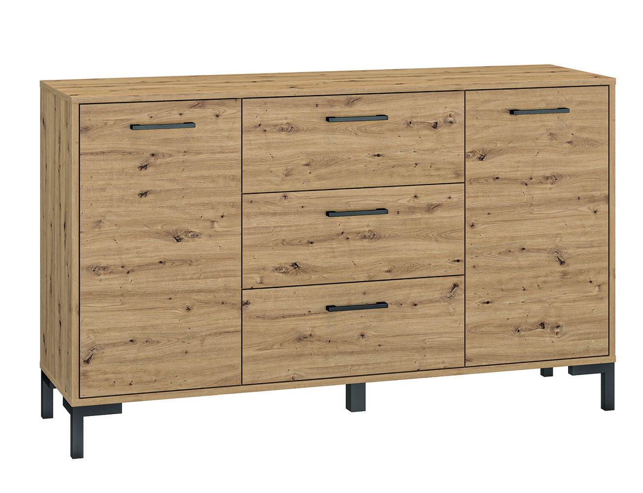 KOMMODE Nevio Artisan Eiche 138 / 41 / 83cm - Eiche Artisan/Braun, Holz/Holzwerkstoff (138/83/41cm) - Feldmann-Wohnen
