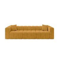POHOVKA 3-MÍSTNÁ DONY-3 315x90x71 cm Hořčicová Manšestr - černá/tmavě žlutá, kompozitní dřevo/textil (315/71/90cm) - ALTDECOR