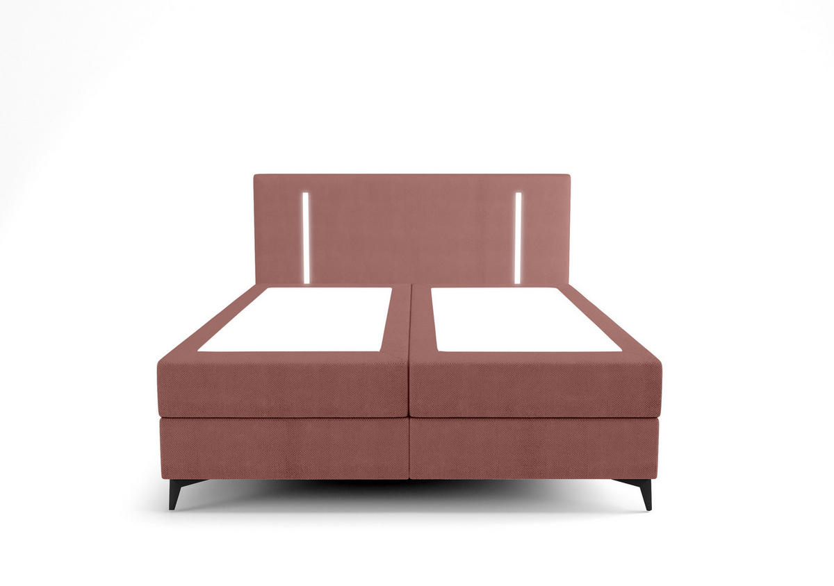 BOXBETT ONO mit Matratze H3, Bonell und Topper 180x200 CURIO 63 - Pink, Textil (180/200cm) - Bedante