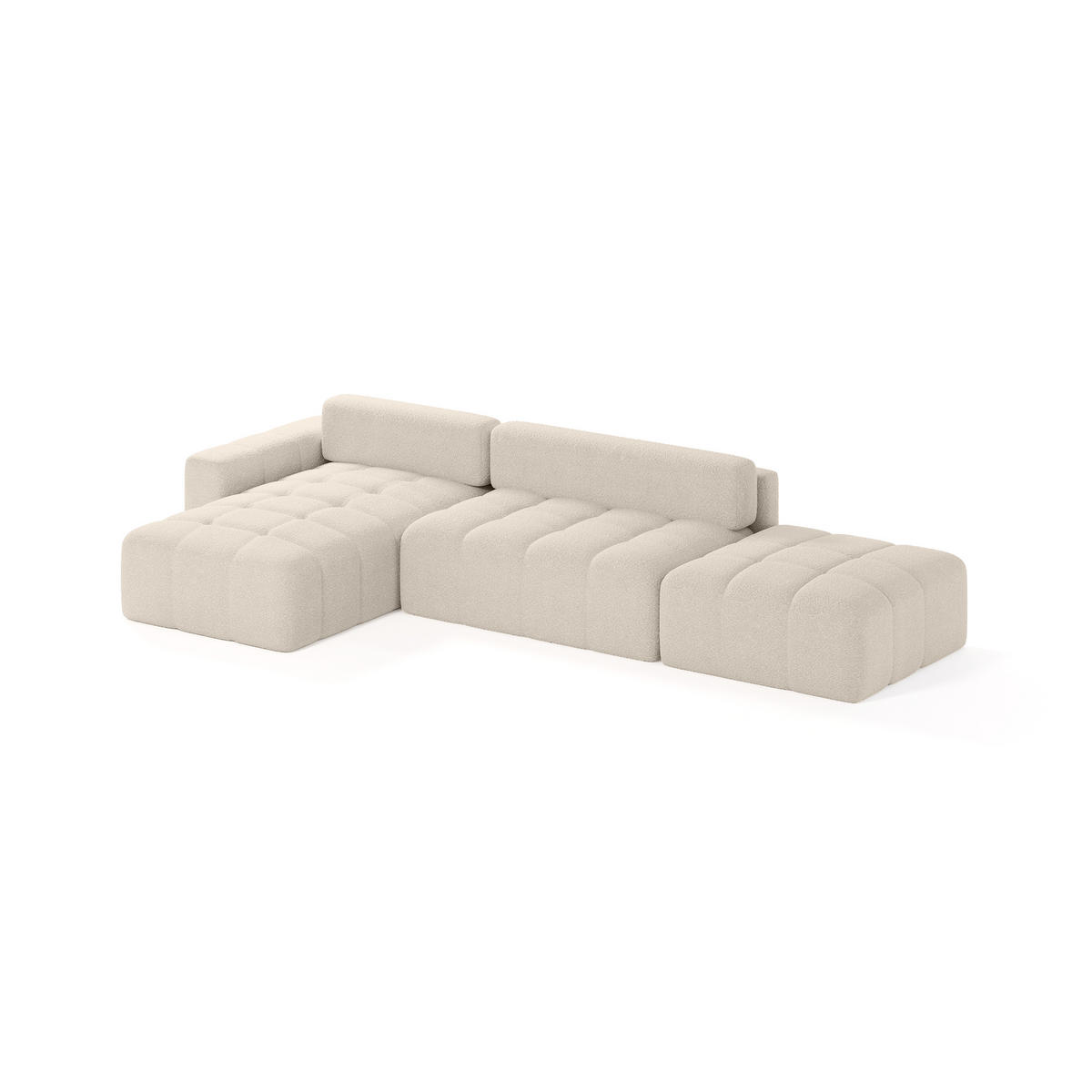 ECKSOFA RIFU LA mit Schlaffunktion, Beige - Beige, Textil (363/185cm) - Fedve
