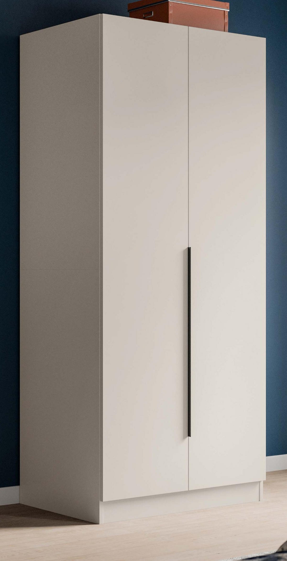 KLEIDERSCHRANK kaschmir 80 x 181 cm, Drehtürenschrank 2-türig - Kaschmir/Schwarz, Holzwerkstoff/Kunststoff (80/181/52cm) - Inn.Furn