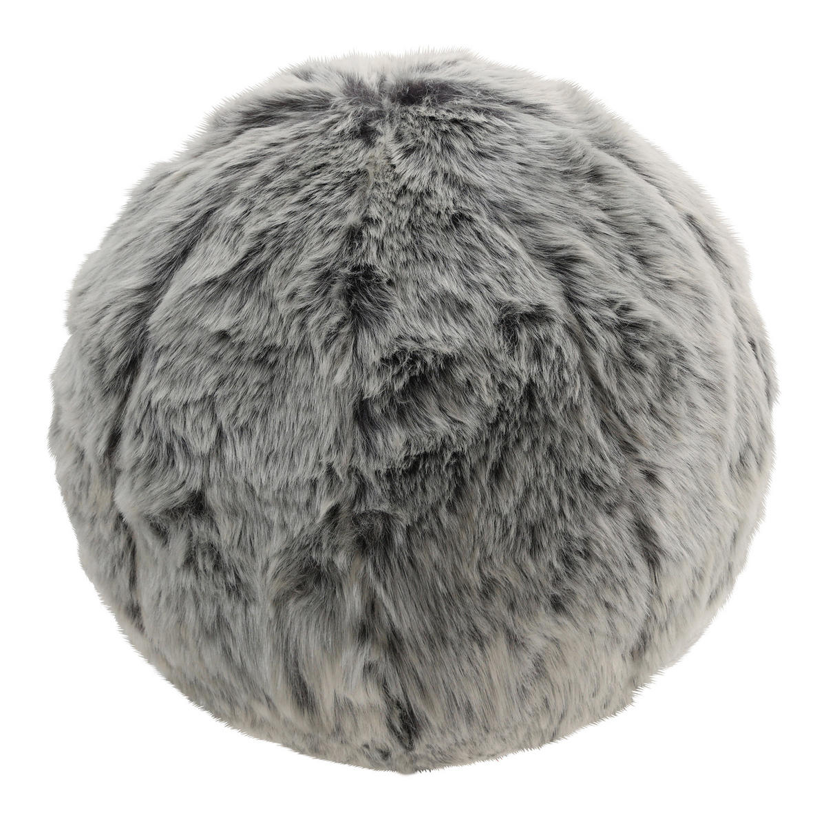 DEKOKISSEN Kunstfell Ball 2er-Set - Weiß/Grau, Textil (30/30cm)