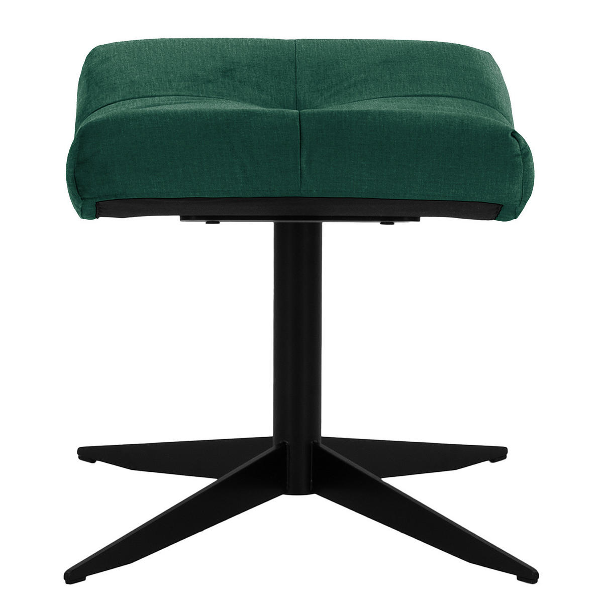 POLSTERHOCKER - Dunkelgrün/Schwarz, Textil/Metall (67/47/50cm) - home24