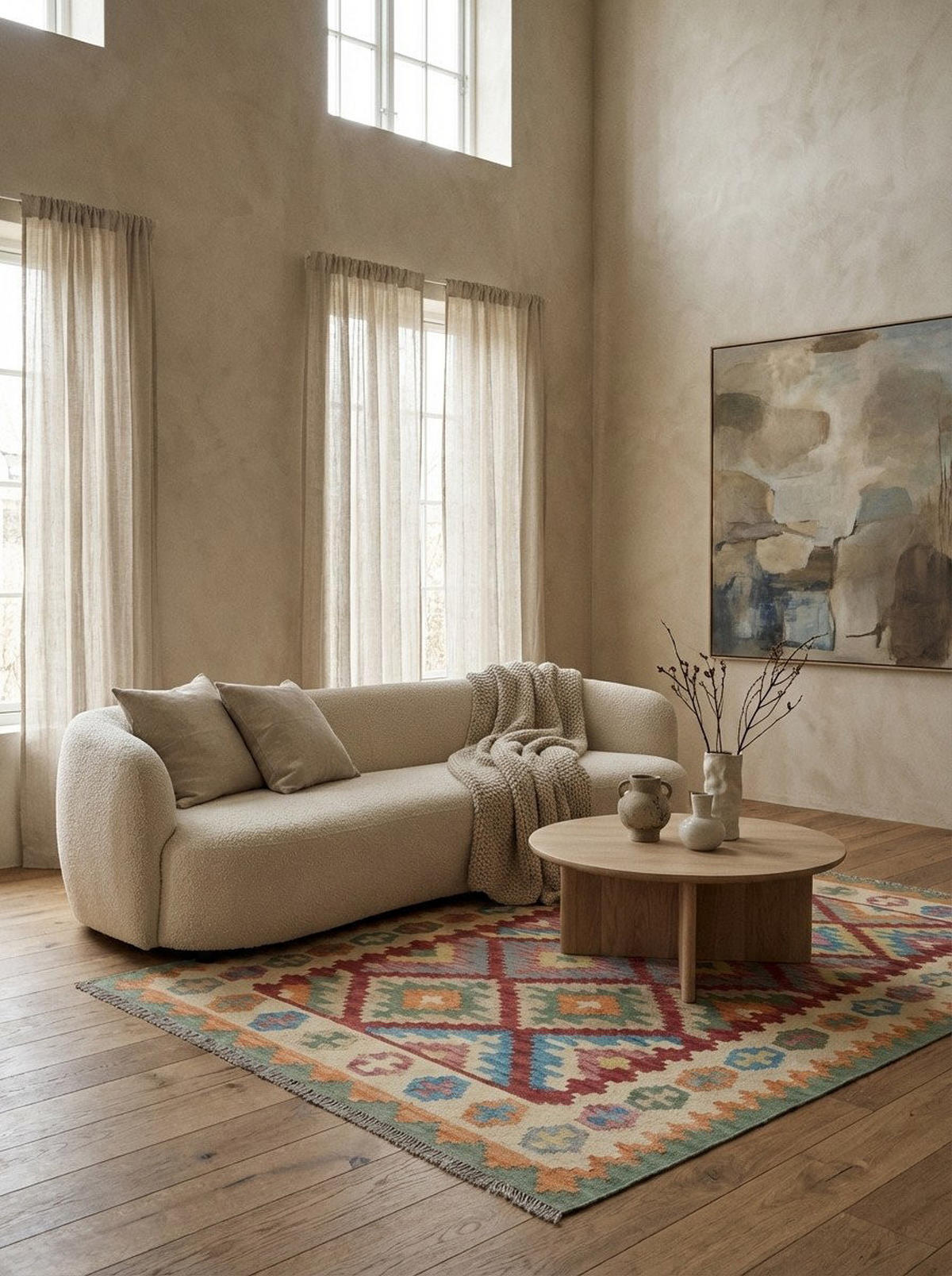 HANDWEBTEPPICH Kelim Gashgai Rot 190/128 cm Schurwolle - Rot, Textil (128/190cm) - Looma