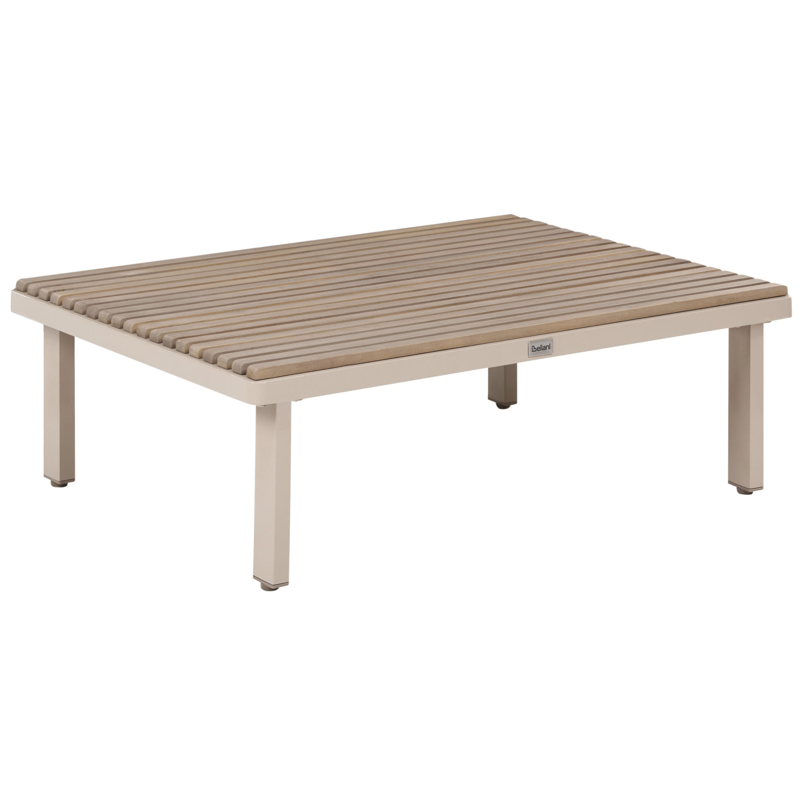 OUTDOOR-COUCHTISCH 90/70 cm Akazienholz Beige Fivizzano - Hellbraun/Beige, Holz (90/70/30cm) - Beliani