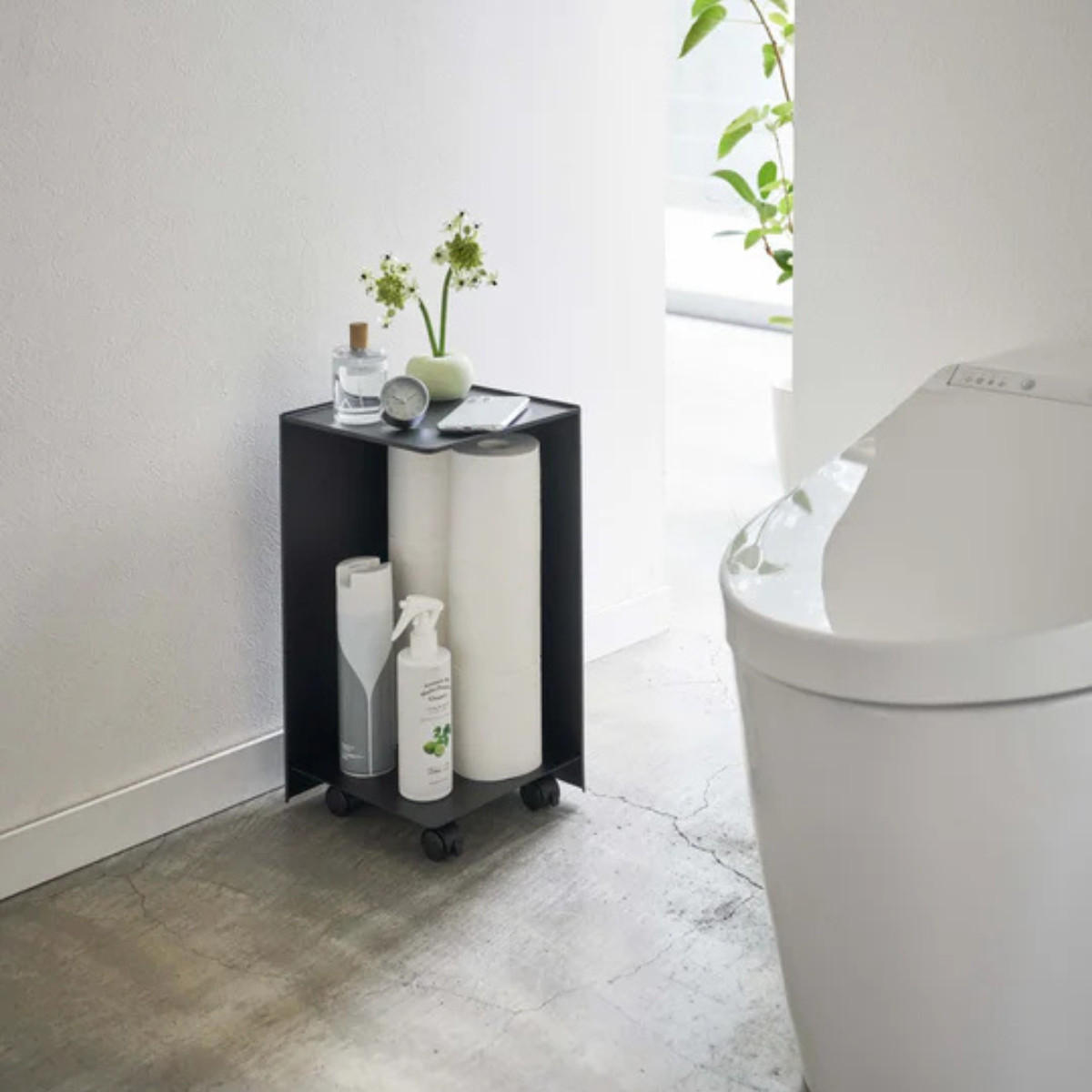 TOILETTENPAPIER-AUFBEWAHRUNG Tower schwarz 23/43/23 cm - Schwarz, Metall (23/43/23cm) - Yamazaki