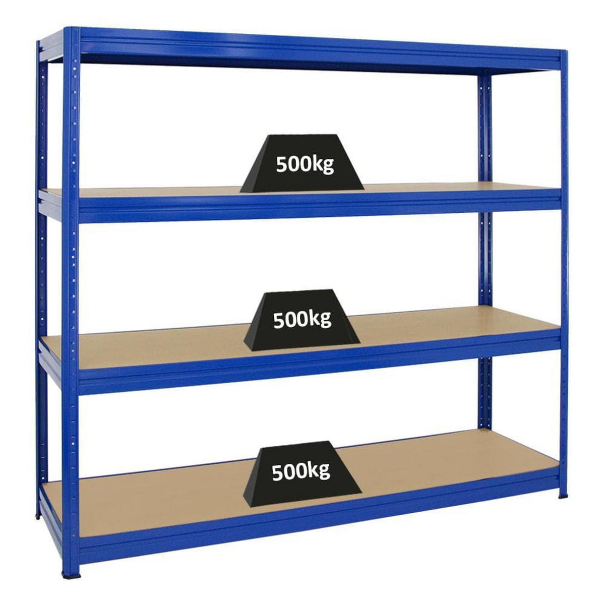 SCHWERLASTREGAL Dino 2er-Set mit 2x 180x200x45 cm Fachlast 500 kg Blau - Blau, Metall (400/200/45cm) - PROREGAL