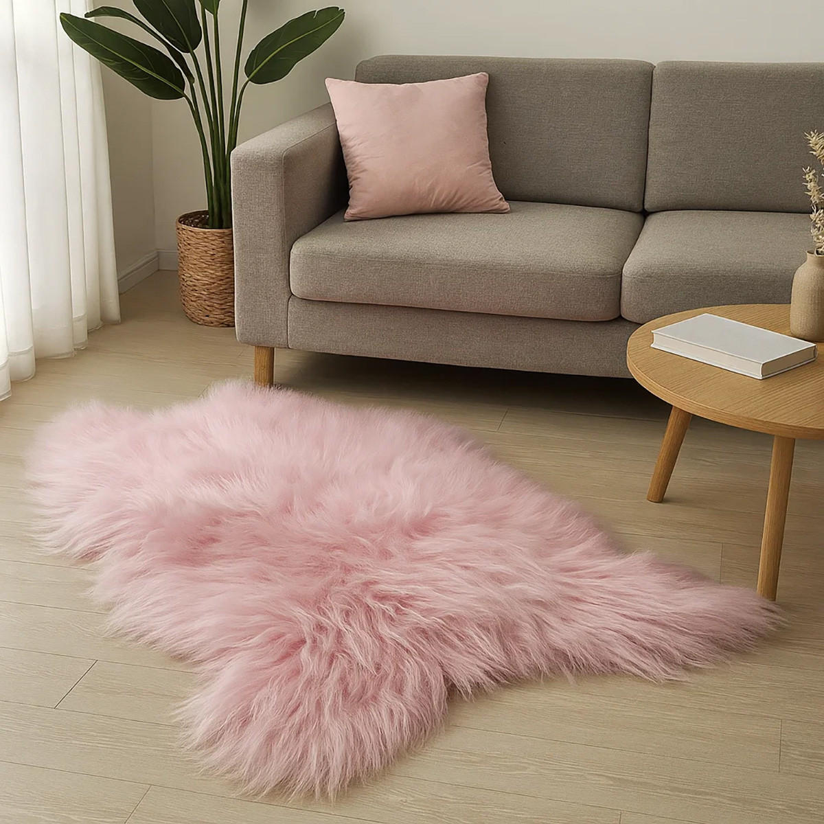 SCHAFFELL Island Rosa, Lange Zottelige Wolle, ca. 100 cm - Rosa, Fell (60/100cm) - Provellus