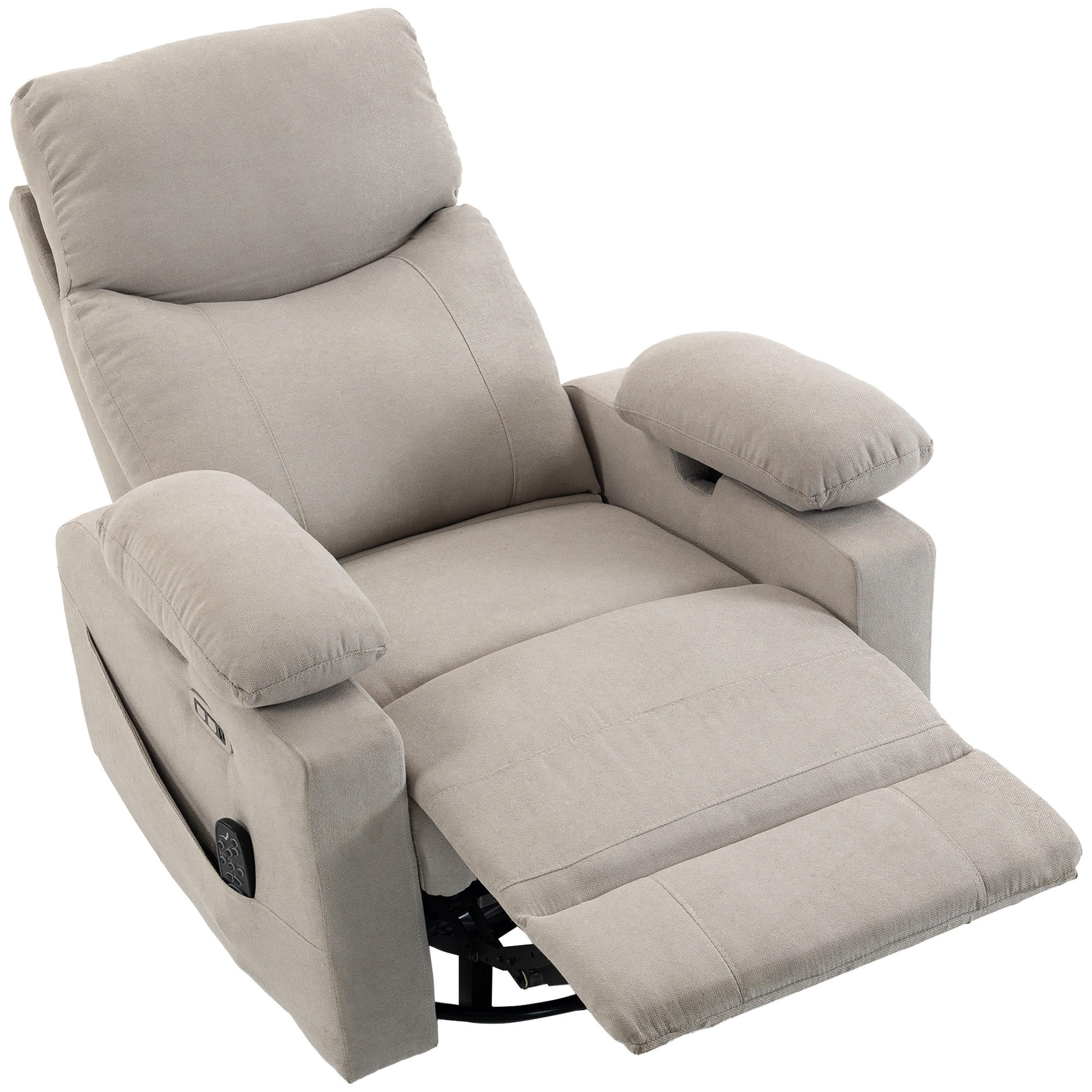 RELAXSESSEL Polyester Hellgrau - Hellgrau/Schwarz, Textil/Metall (92/110/95cm) - HOMCOM
