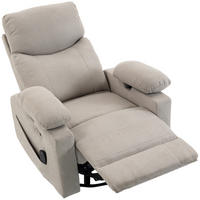 RELAXSESSEL Polyester Hellgrau - Hellgrau/Schwarz, Textil/Metall (92/110/95cm) - HOMCOM