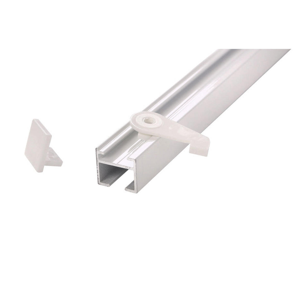 GARDINENSCHIENE 1-lauf Square - Weiß, Metall (570cm) - Deco-Raum