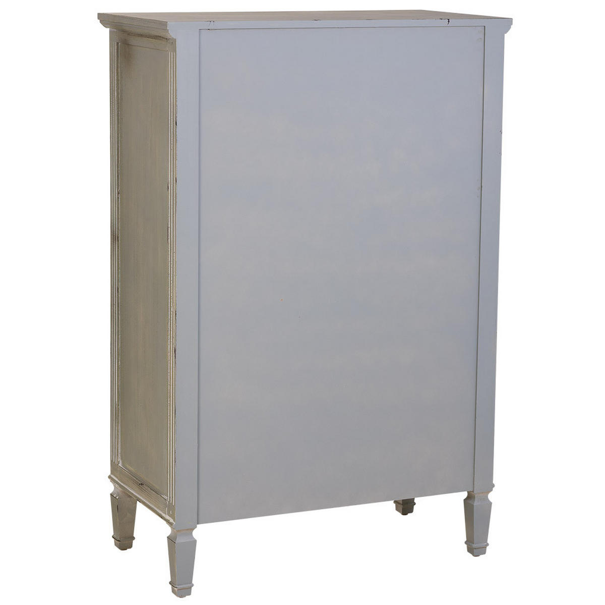 VITRINE aus Holz mit grauer Schublade 80x42x120 cm - Grau, Holz (80/120/42cm) - Wanderlust