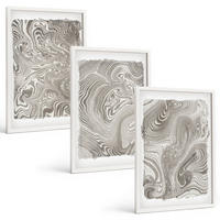 BILDER SET 3er Set - 40x60 cm Weißer Rahmen - Moderne Formen Malerei - Weiß, Kunststoff (40/60cm) - TULUP