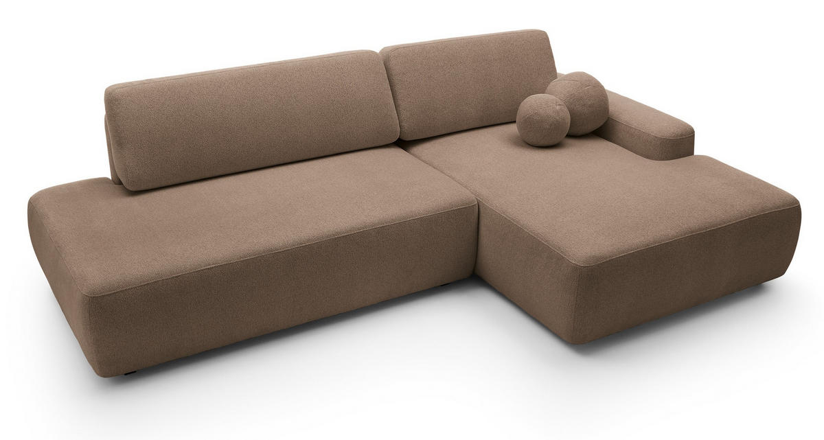 ECKSOFA 275 cm mit Schlaffunktion Orea O, Rechts, Dunkelbraun - Dunkelbraun, Holz (164/276cm) - Emporius