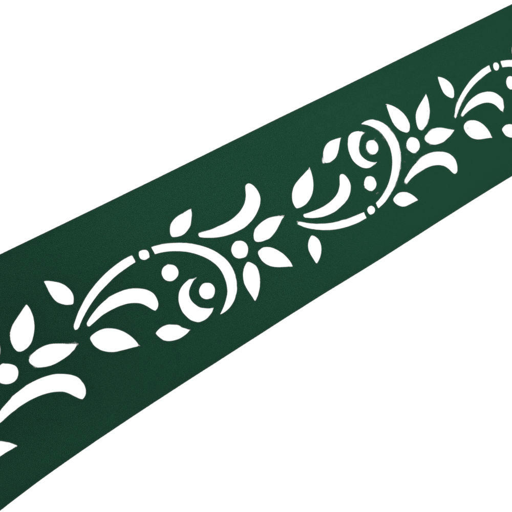 SICHTSCHUTZSTREIFEN PREMIUM Dekor Floral1 Sichtschutz Grün 2,55m - Grün, Kunststoff (255/19cm) - ZAUN|ZU