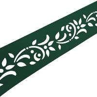 SICHTSCHUTZSTREIFEN PREMIUM Dekor Floral1 Sichtschutz Grün 2,55m - Grün, Kunststoff (255/19cm) - ZAUN|ZU