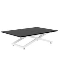COUCHTISCH ARIA 120-160/80 cm, Höhenverstellbar, Weiß / Schwarz - Schwarz/Weiß, Holzwerkstoff/Metall (120/80/38cm) - Idohome